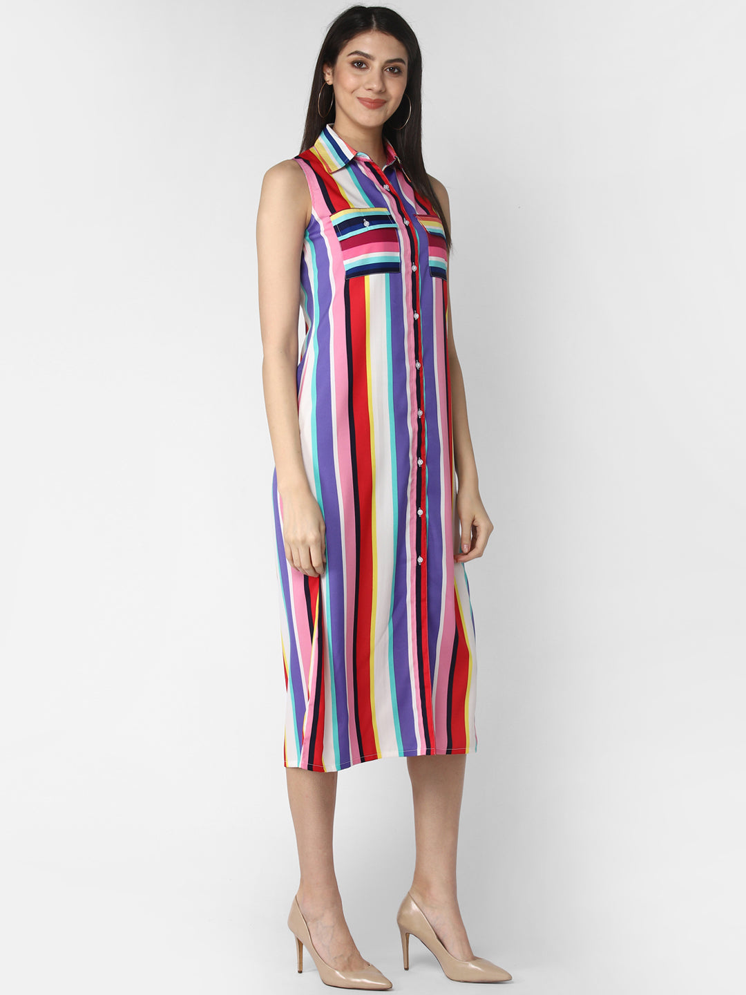 Women's Crepe Multi Stripe dress
