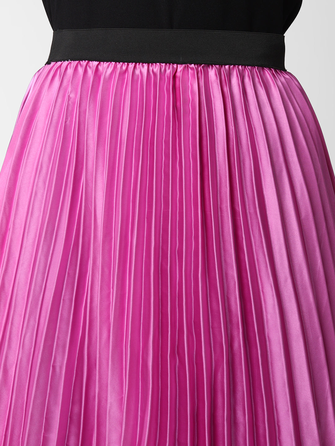 Women's Lavender Satin Pleated Skirt