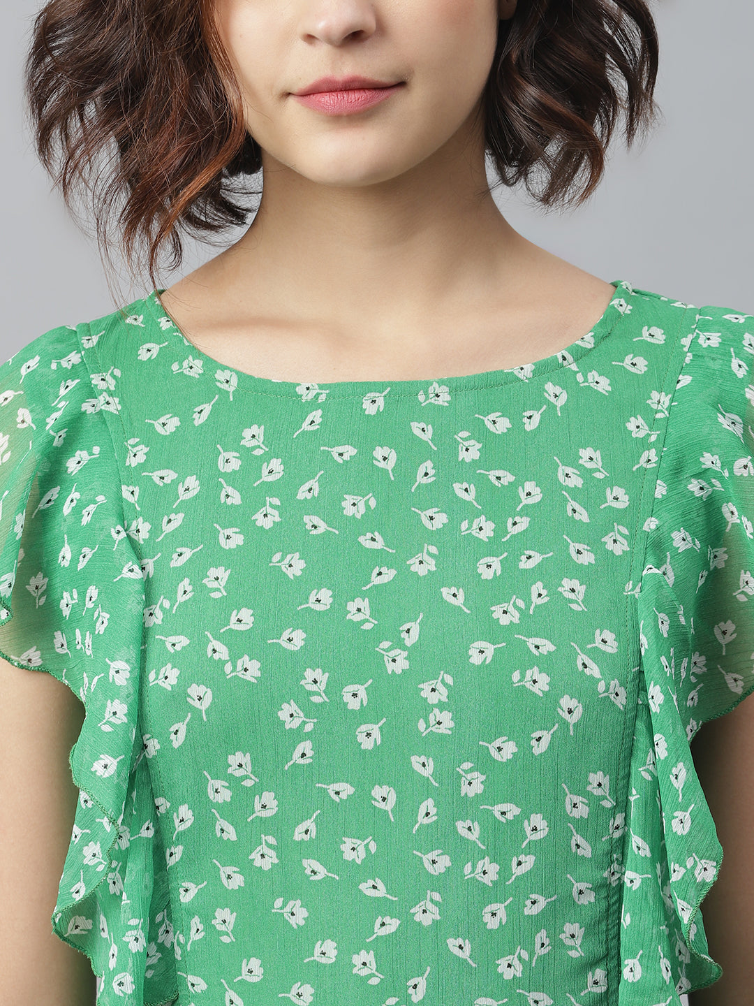 Women's Green Printed Maxi dress