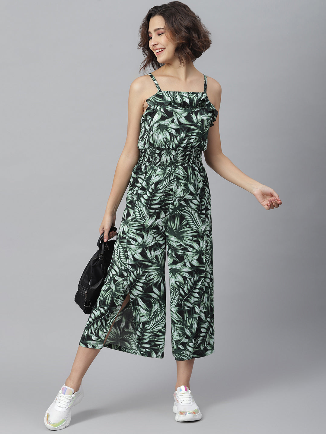 Women's printed Jumpsuit with slit Pants