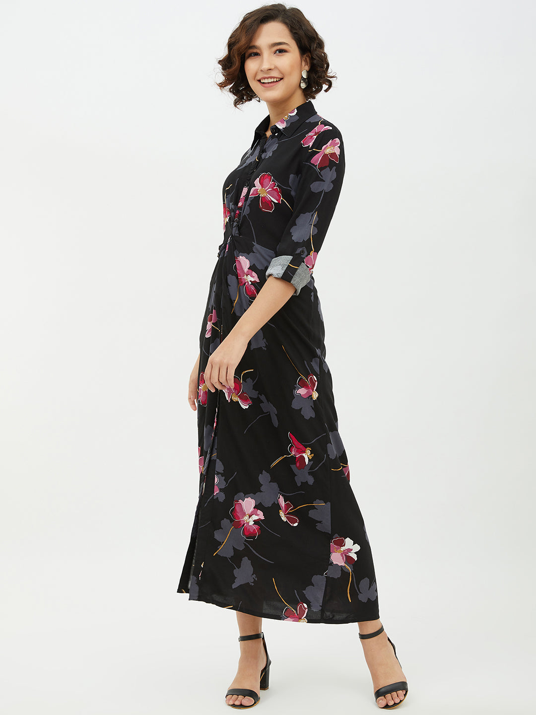Women's Floral Print Cotton Long Dress