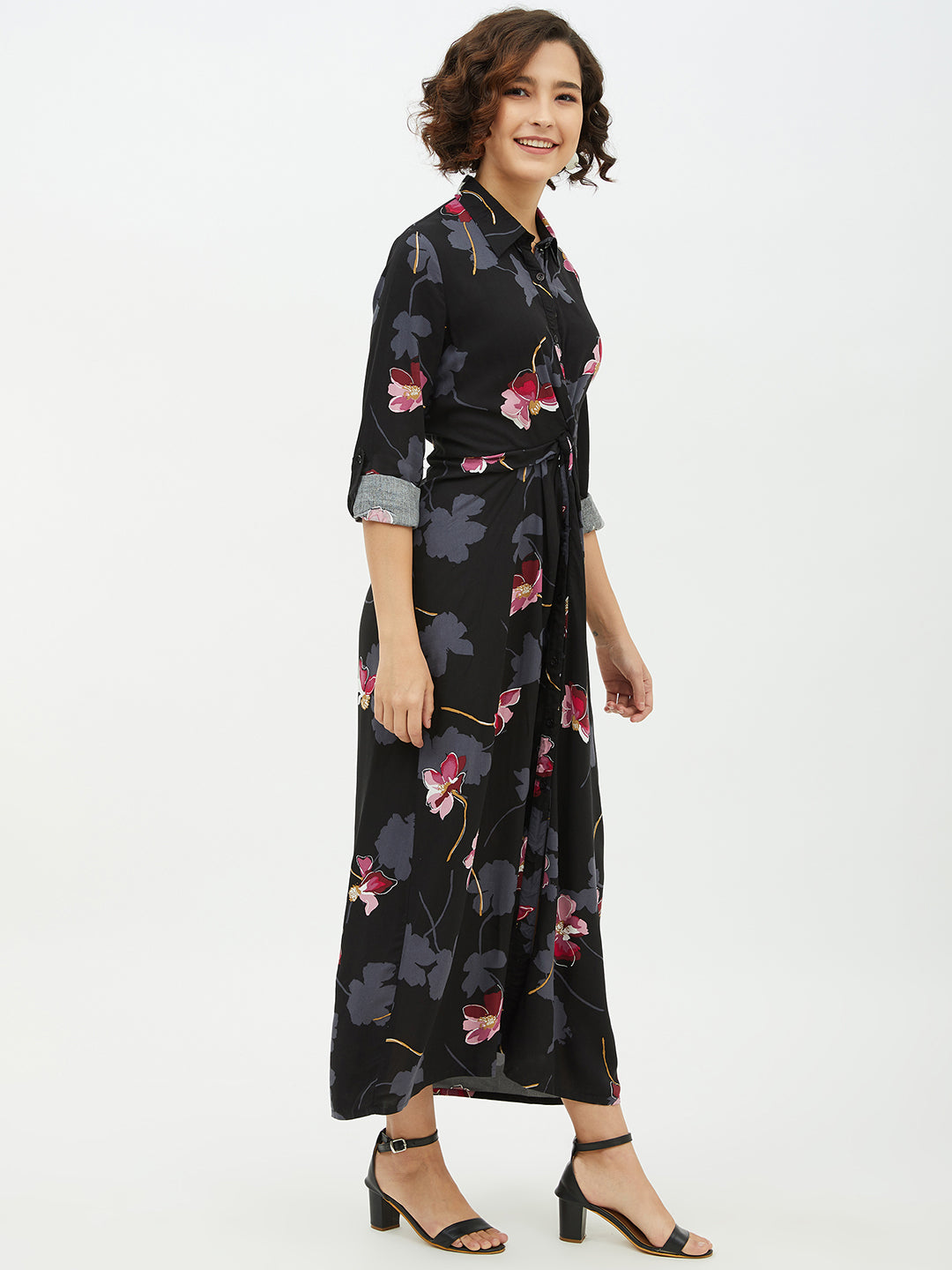 Women's Floral Print Cotton Long Dress