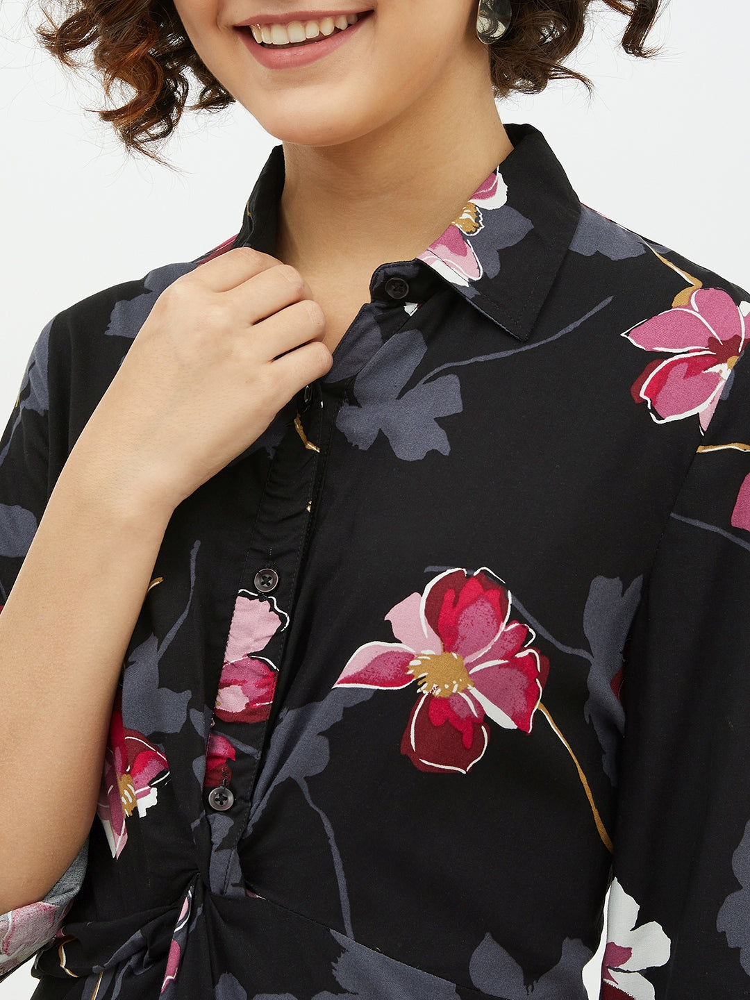 Women's Floral Print Cotton Long Dress