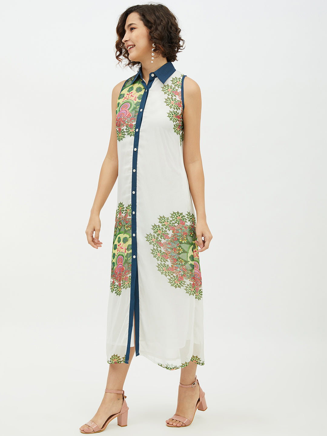 Women's Polyester Georgette Floral Printed Long Dress