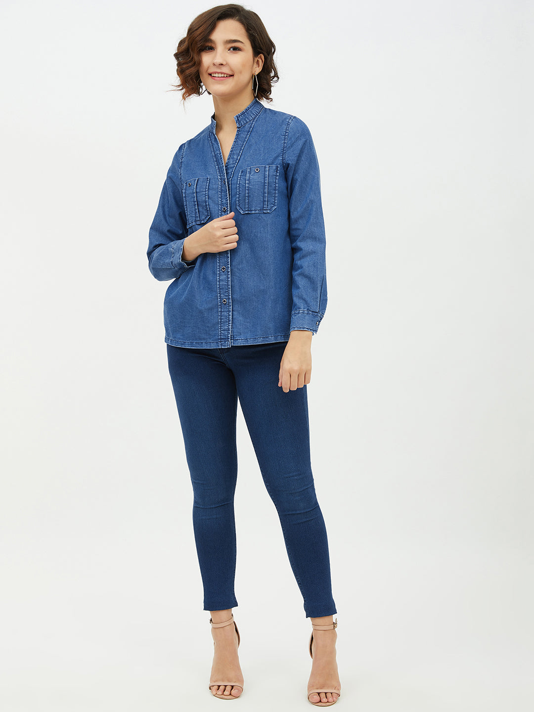 Women's Denim Shirt with Pocket detail