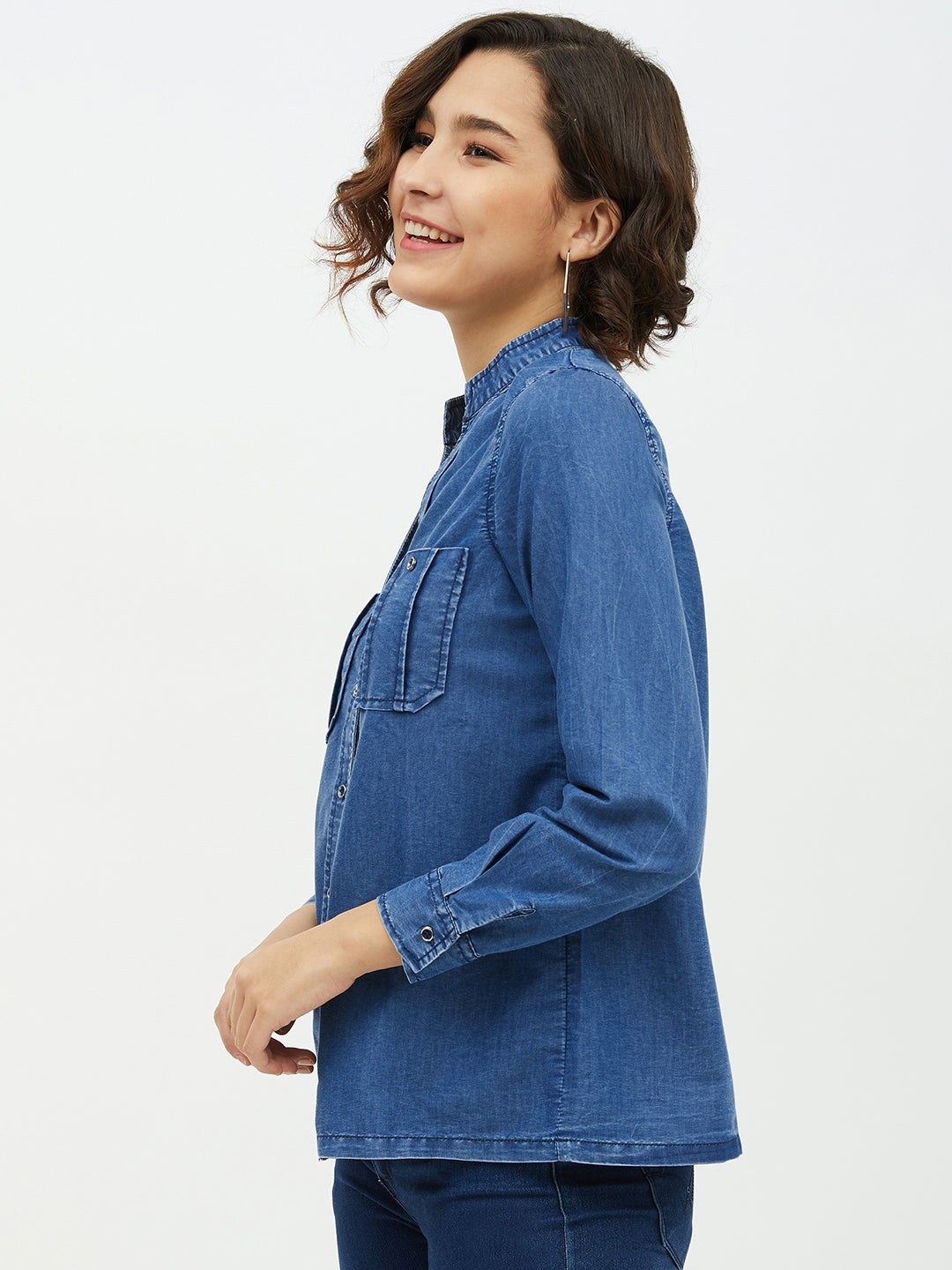 Women's Denim Shirt with Pocket detail