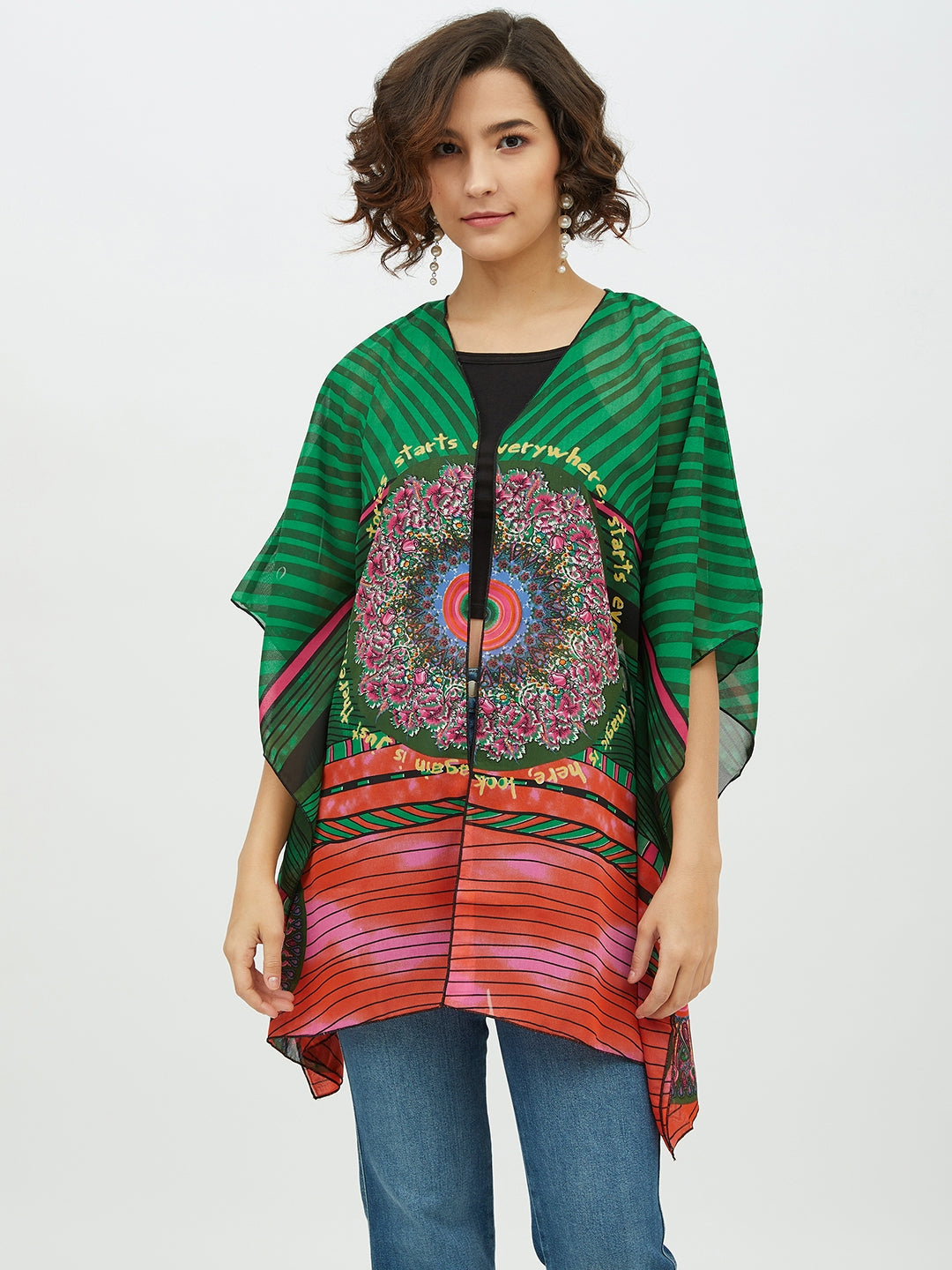 Women's Polyester Georgette Printed Shrug
