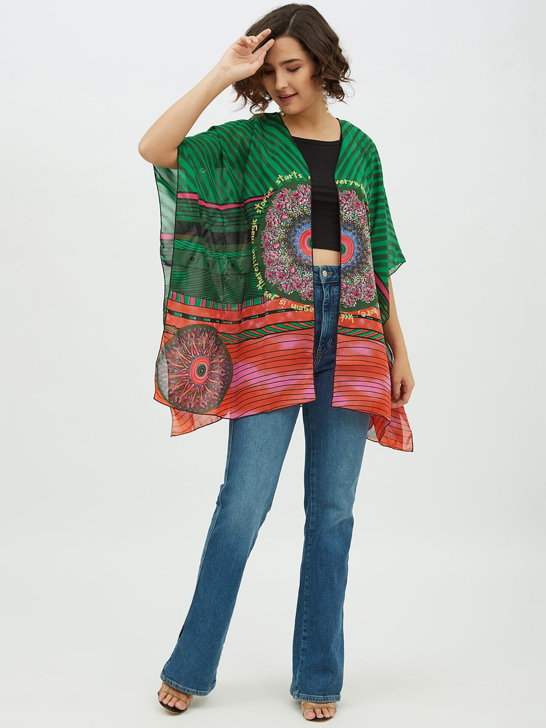 Women's Polyester Georgette Printed Shrug