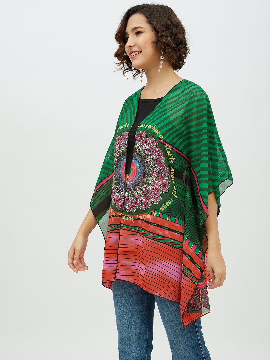 Women's Polyester Georgette Printed Shrug