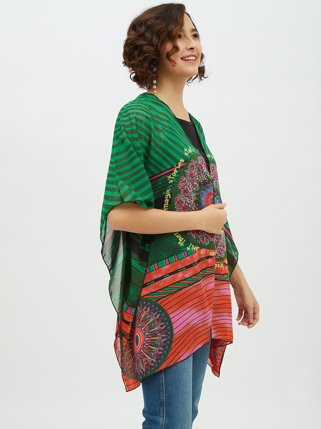 Women's Polyester Georgette Printed Shrug