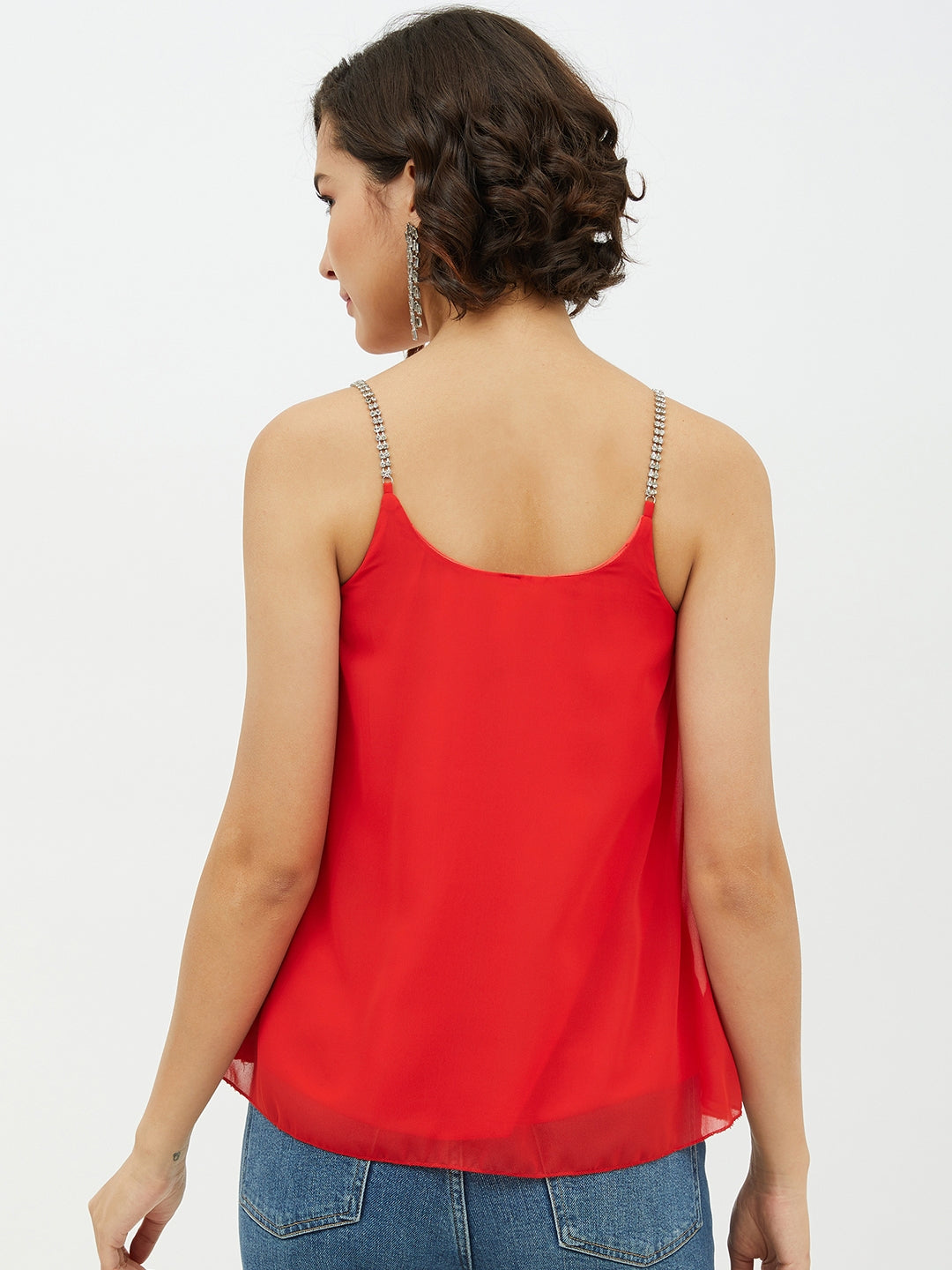 Women's Red top with embellished Strap