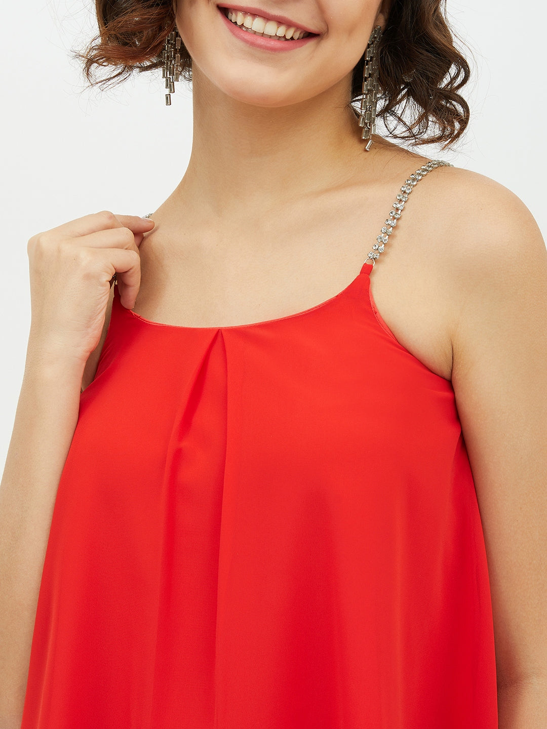 Women's Red top with embellished Strap