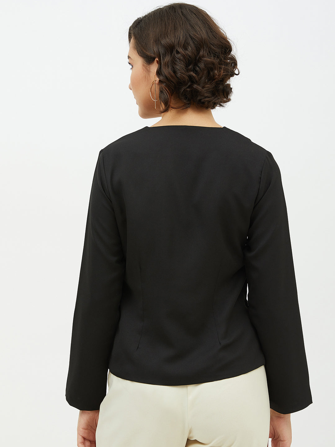 Women's Red top with diagonal button top