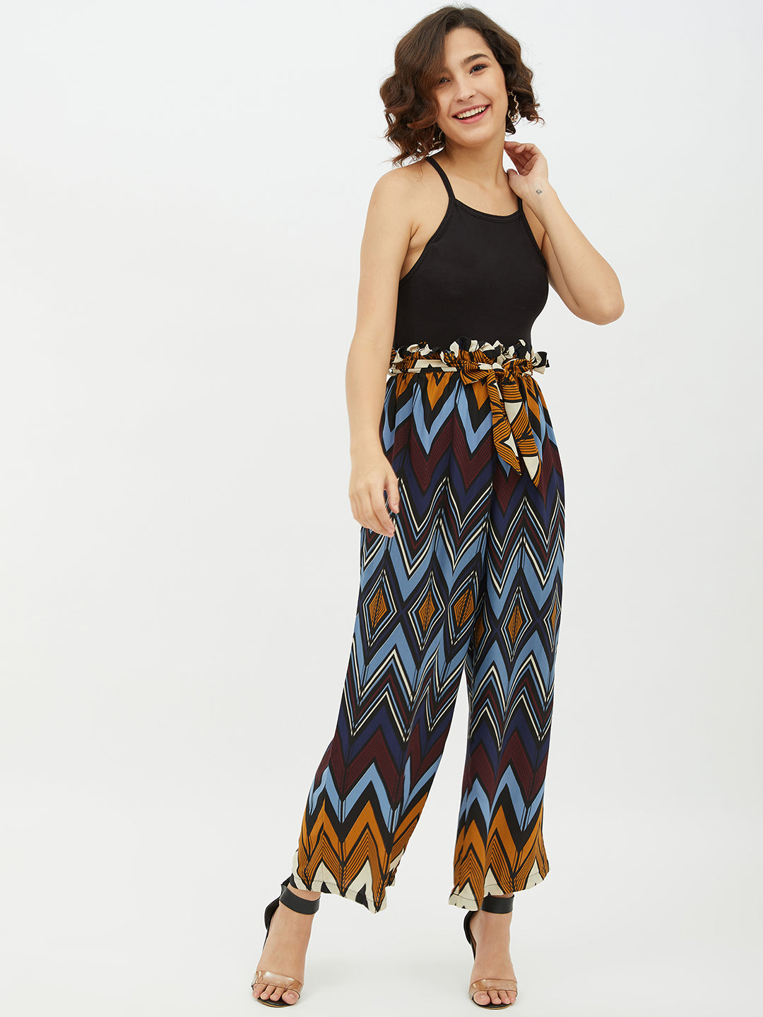 Women's Polyester Crepe Palazzo Pants with elasticated waistband