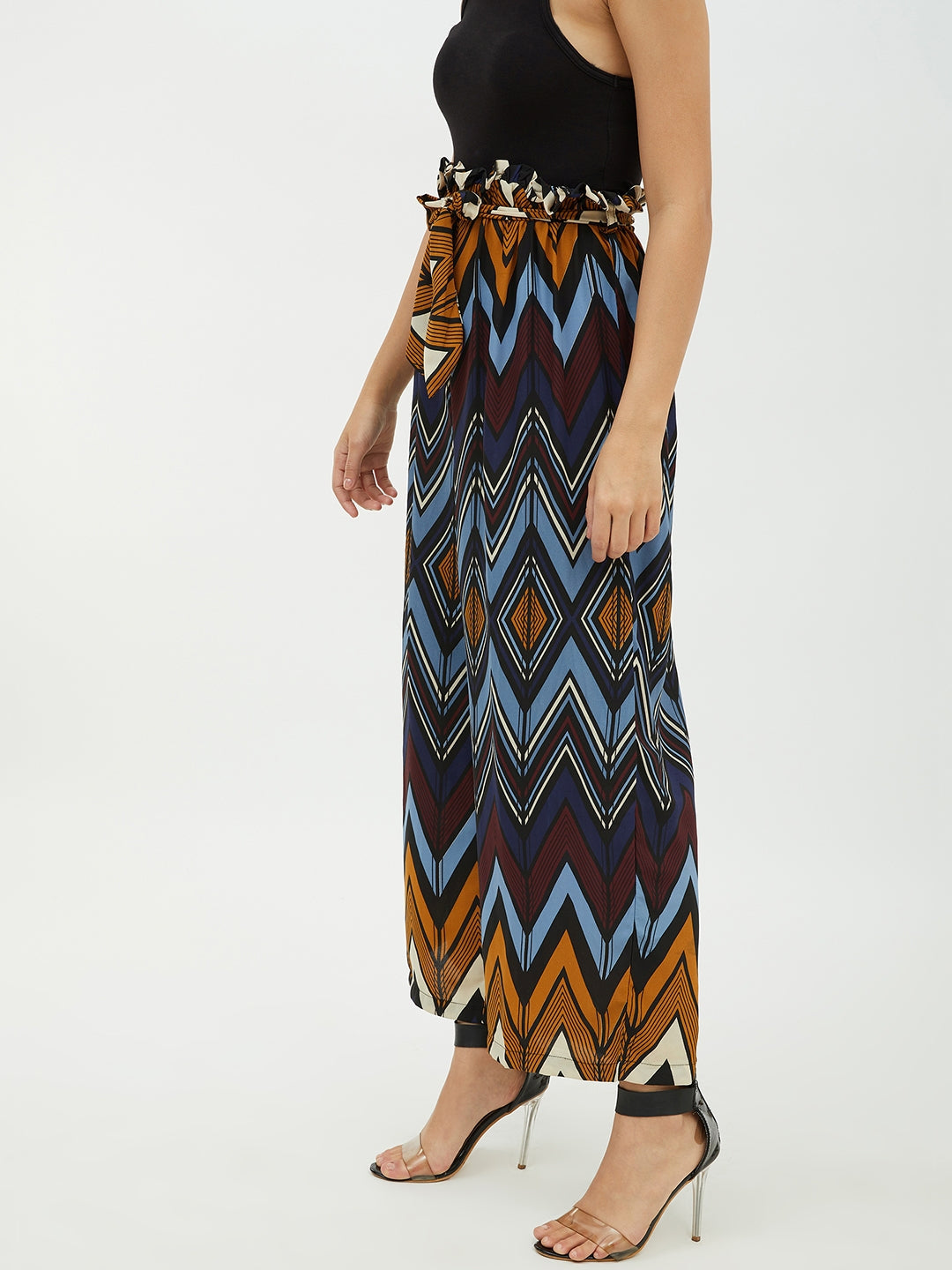 Women's Polyester Crepe Palazzo Pants with elasticated waistband