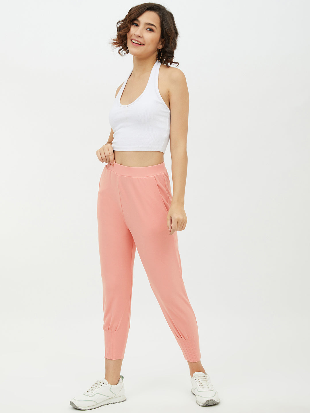 Women's Pink Jogger Style Trousers