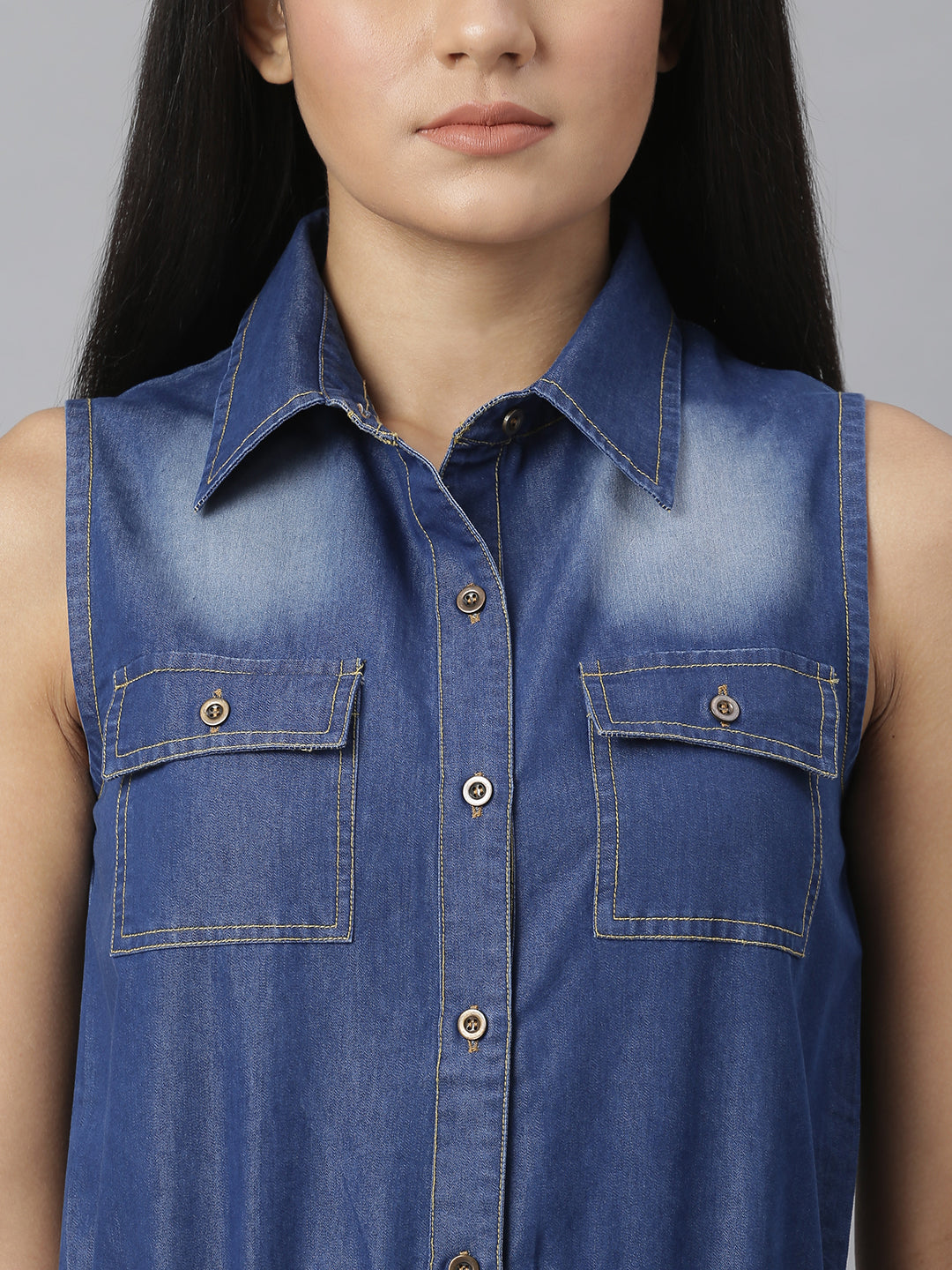 Women's Blue Denim Jumpsuit