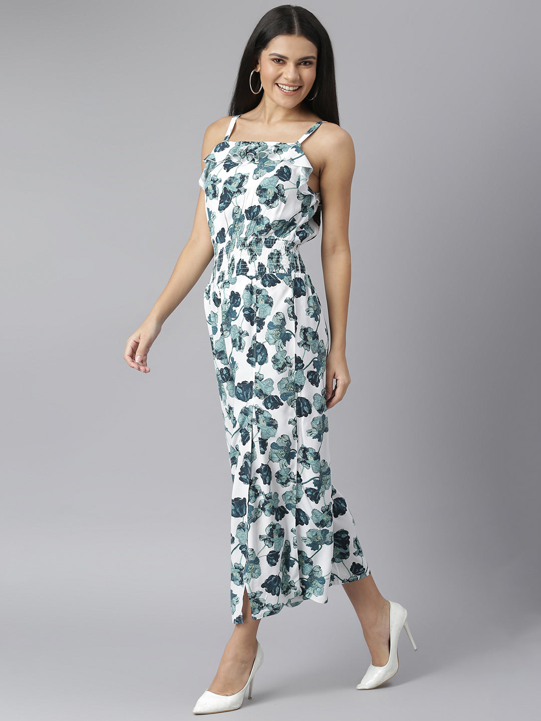 Women's Polyester Jumpsuit with Slit pants