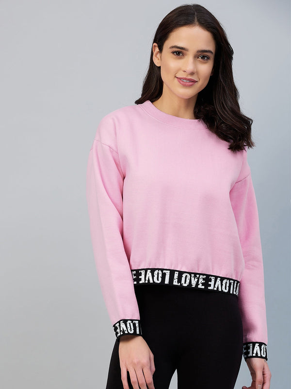 Women's Pink Love Taped Sweatshirt