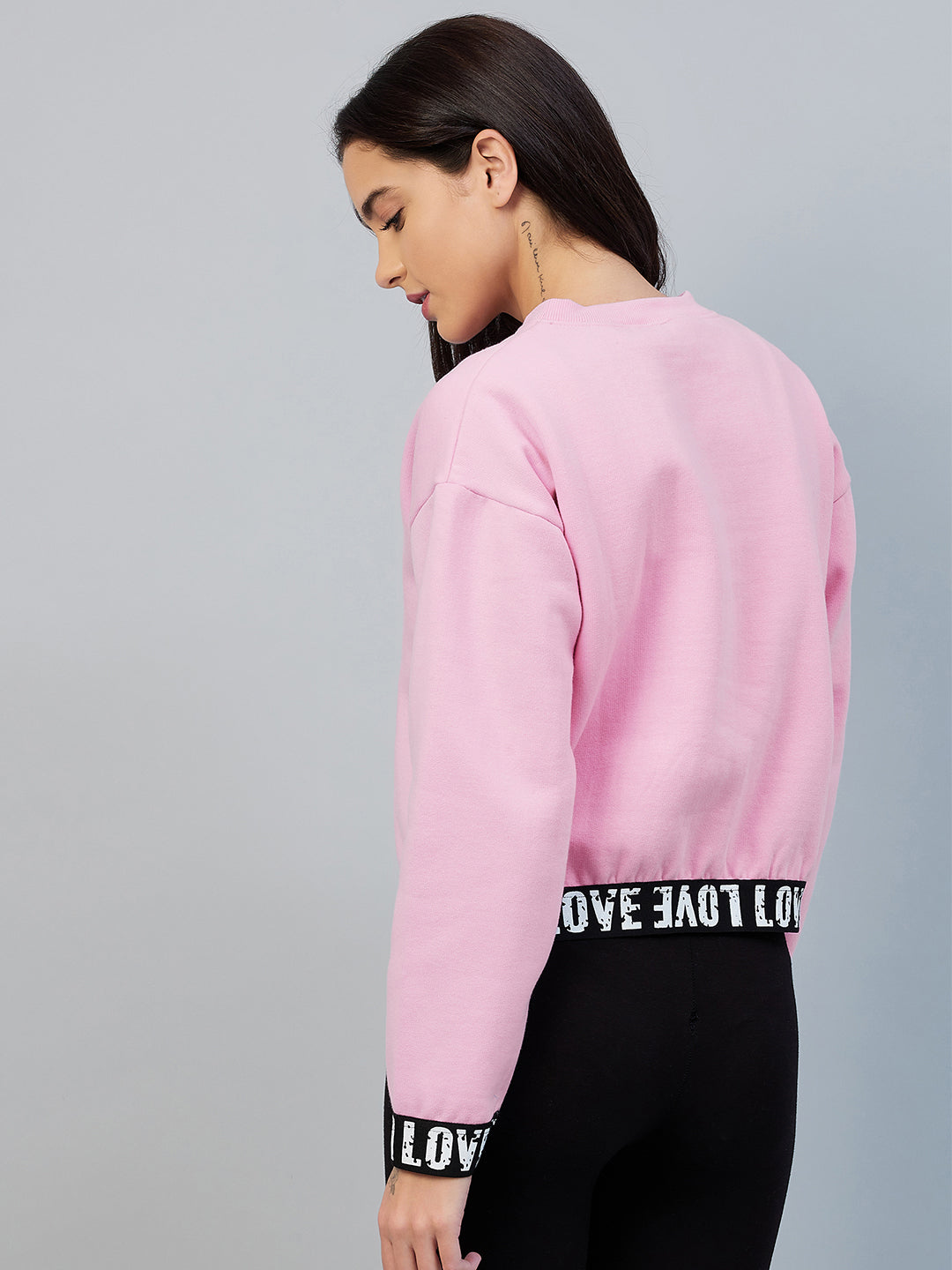Women's Pink Love Taped Sweatshirt