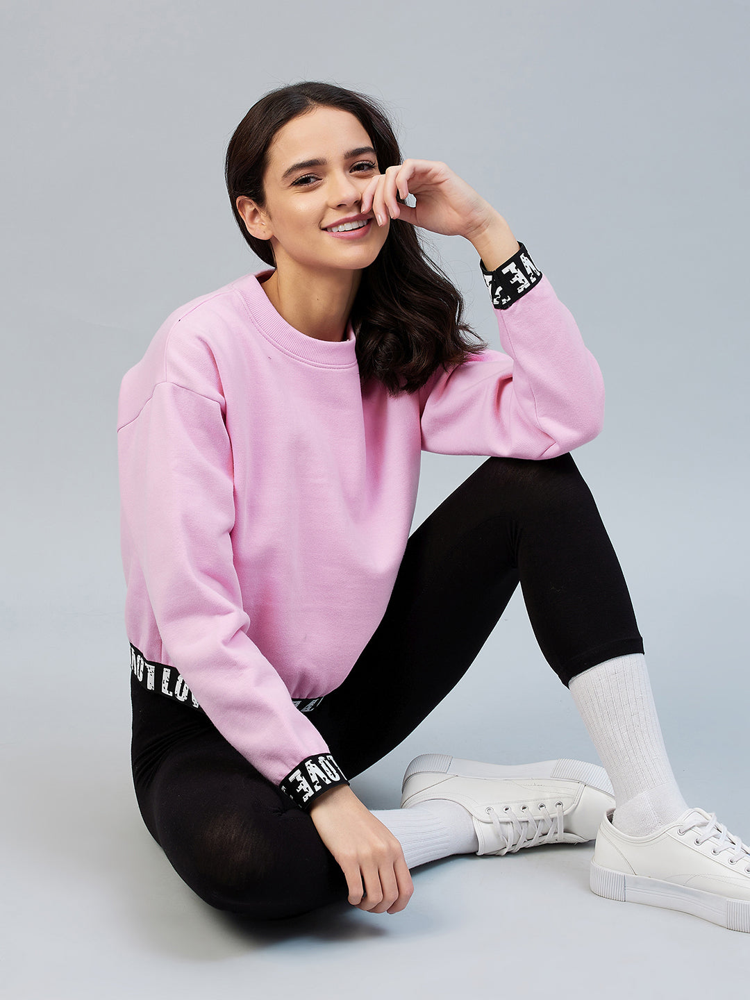 Women's Pink Love Taped Sweatshirt