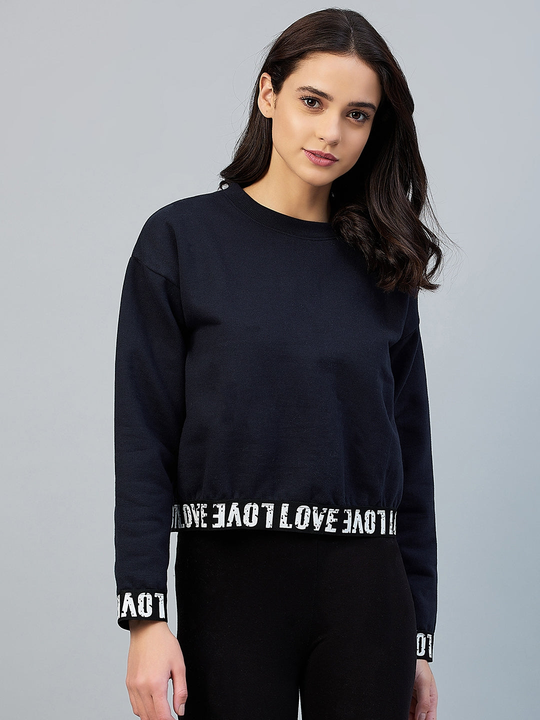 Women's Navy Love Taped Sweatshirt