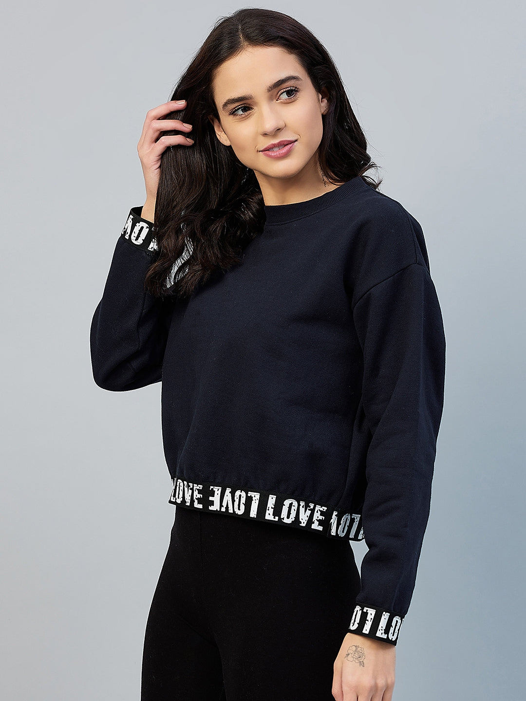 Women's Navy Love Taped Sweatshirt
