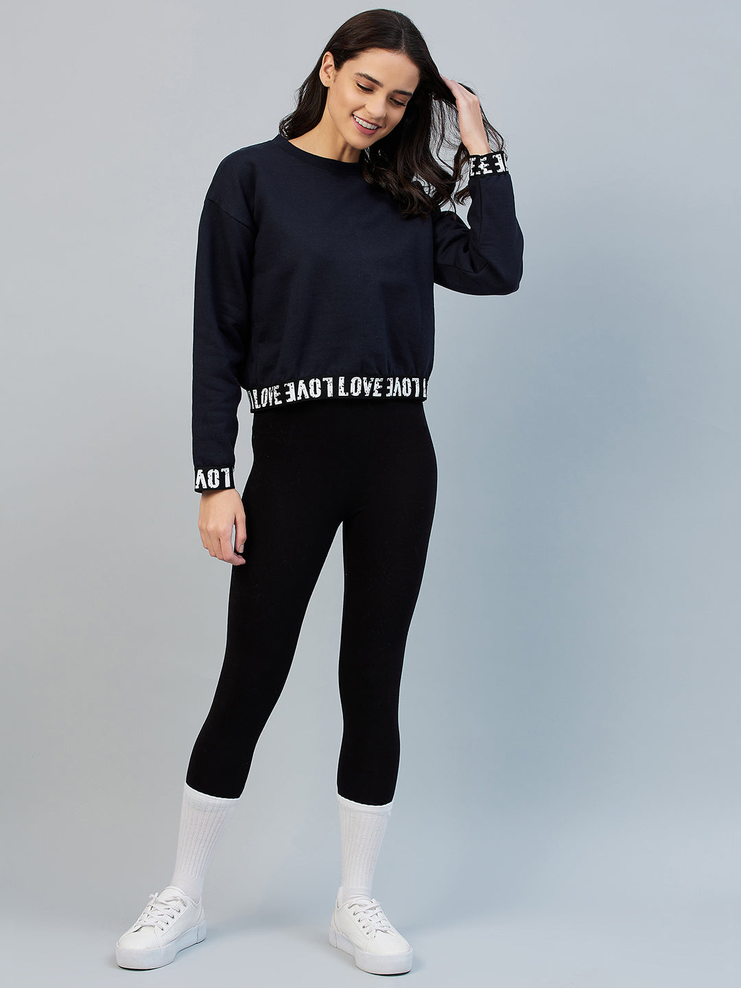 Women's Navy Love Taped Sweatshirt