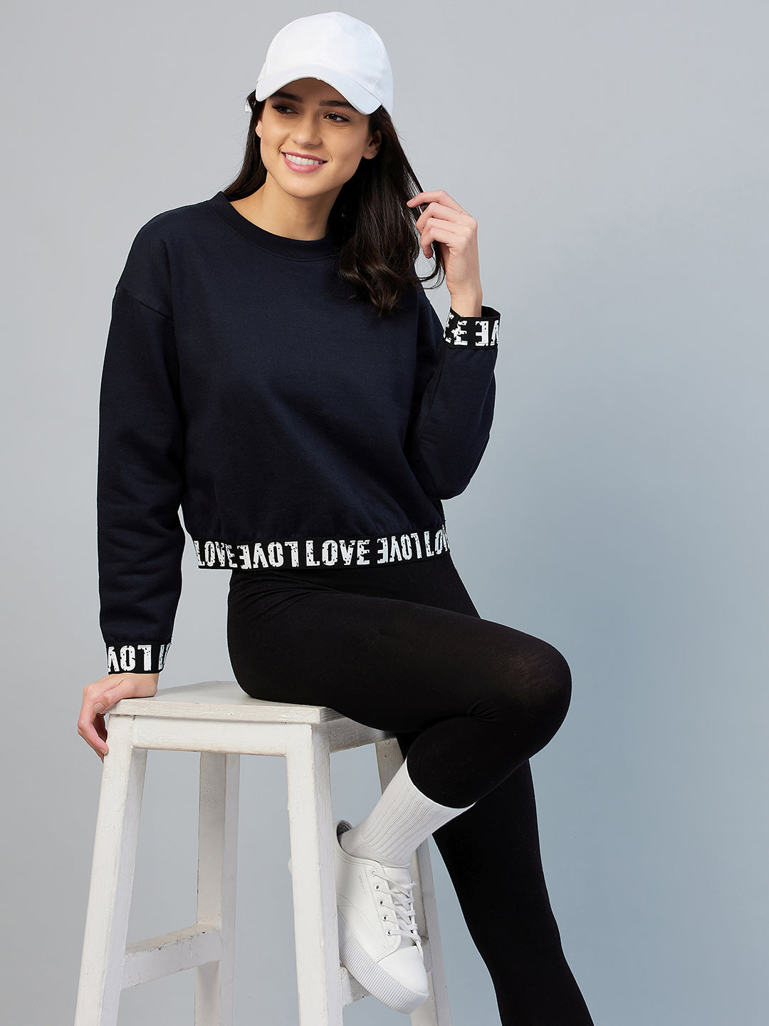 Women's Navy Love Taped Sweatshirt