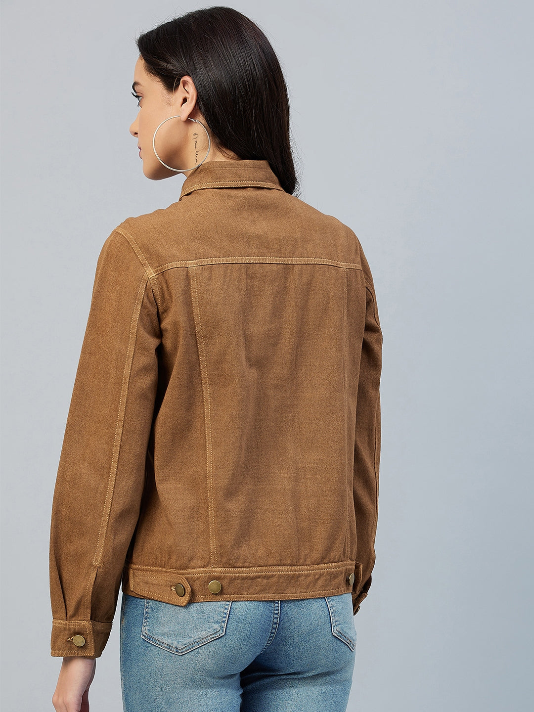 Women's Brown Cotton Twill Jacket
