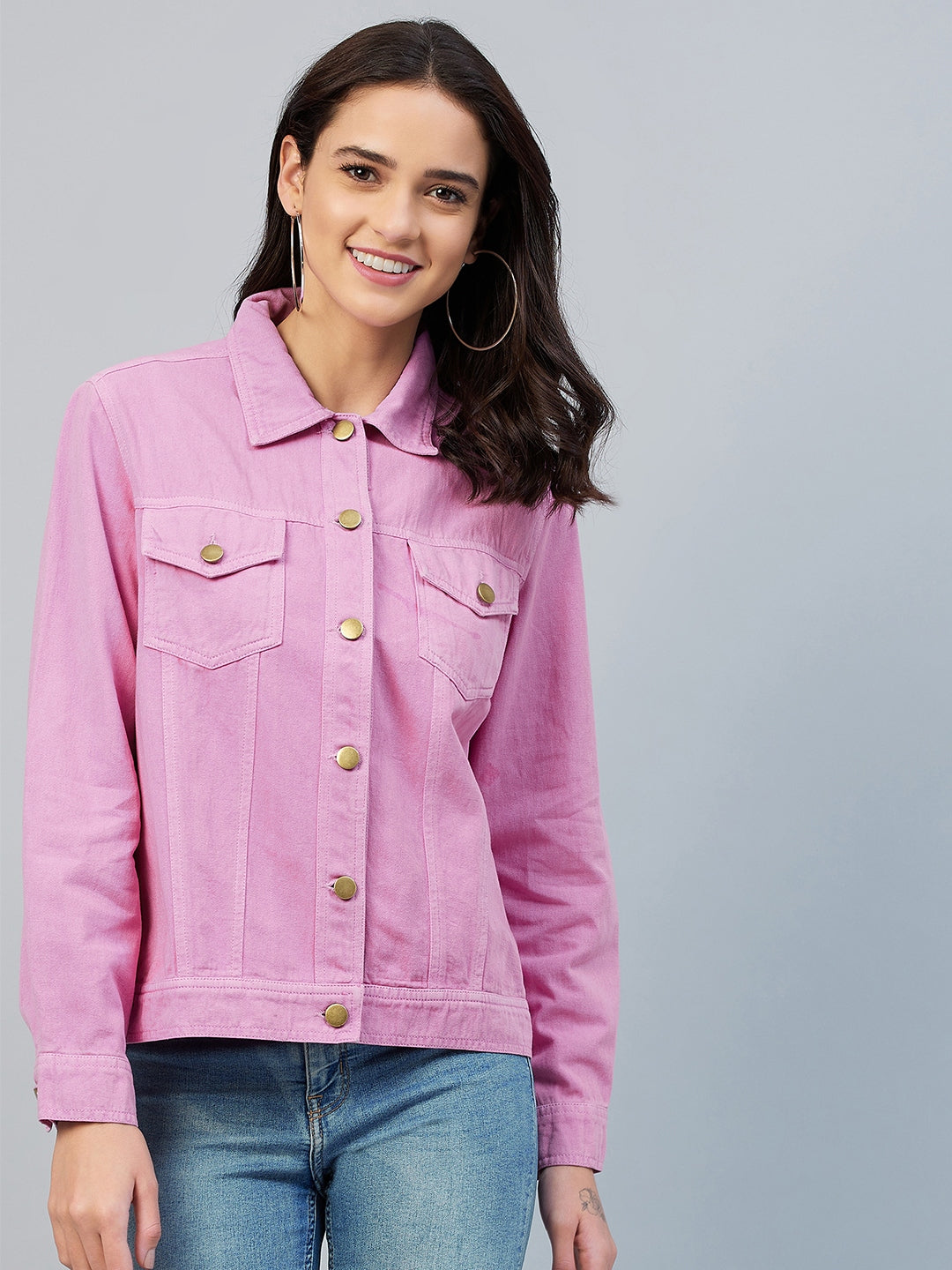 Women's Pink Cotton Twill Jacket