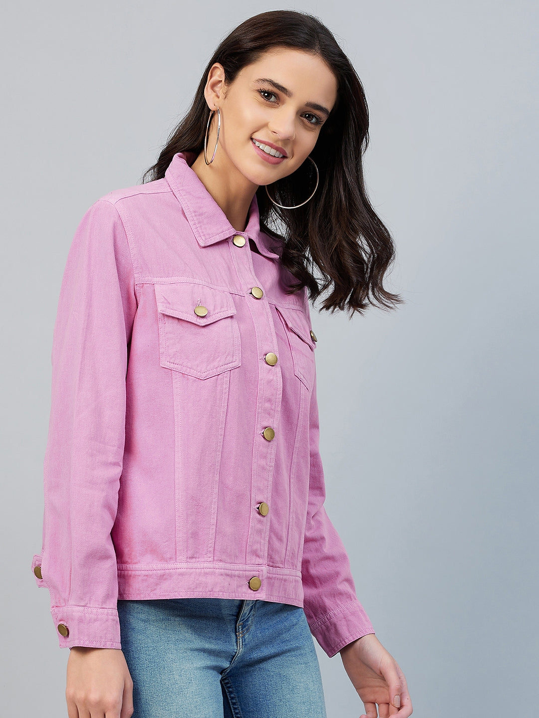 Women's Pink Cotton Twill Jacket