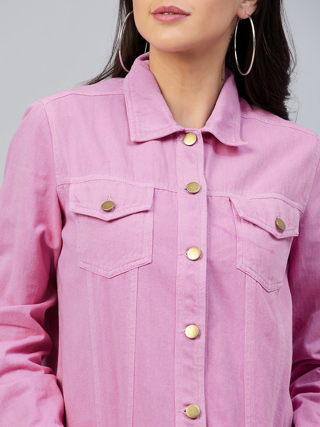 Women's Pink Cotton Twill Jacket