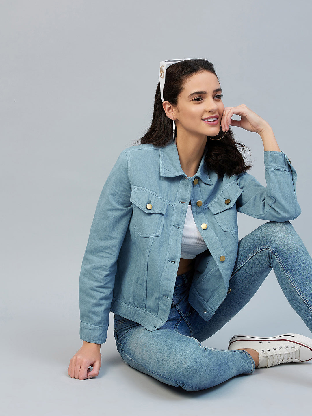 Women's Green Cotton Twill Jacket
