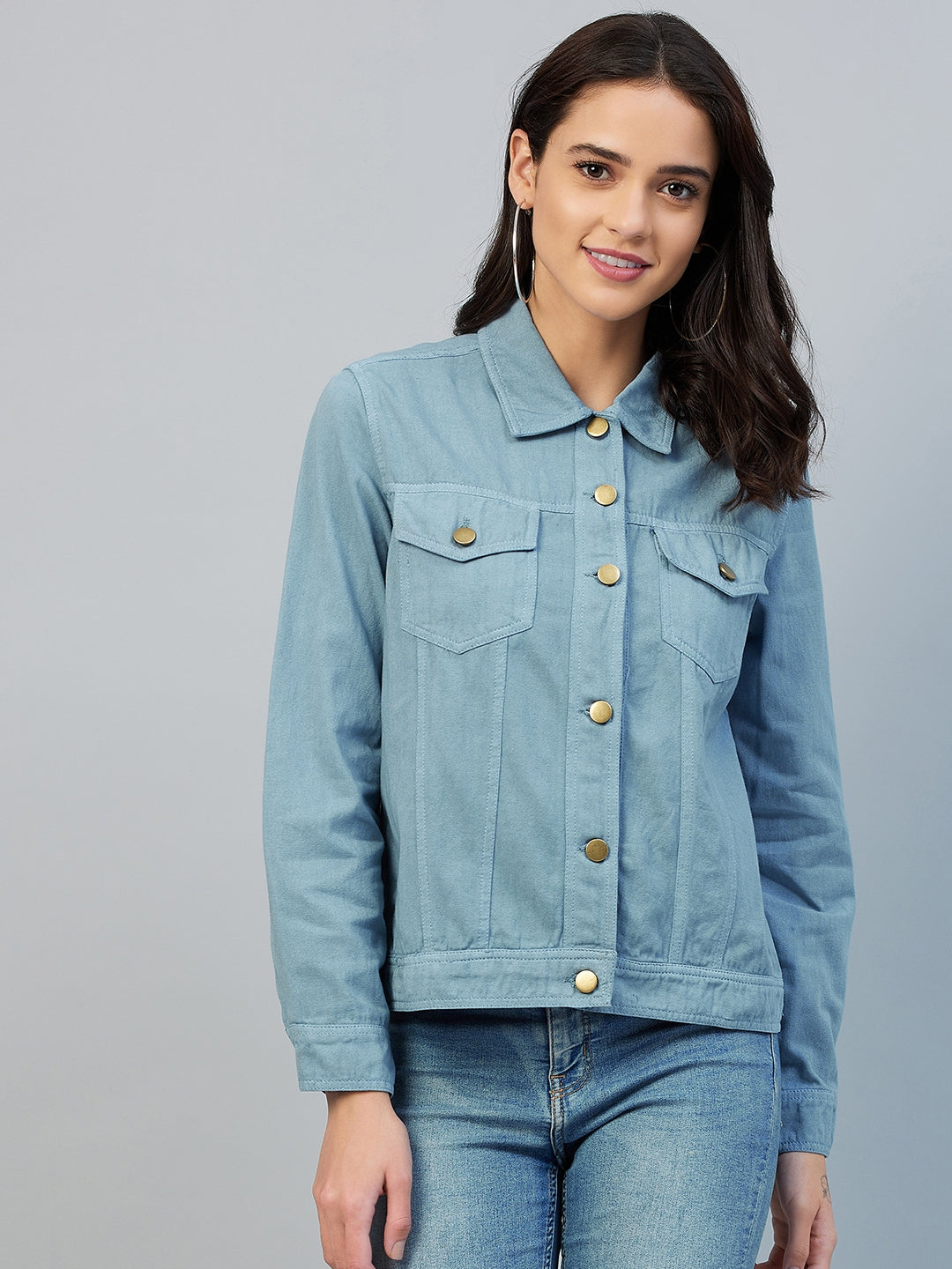 Women's Green Cotton Twill Jacket