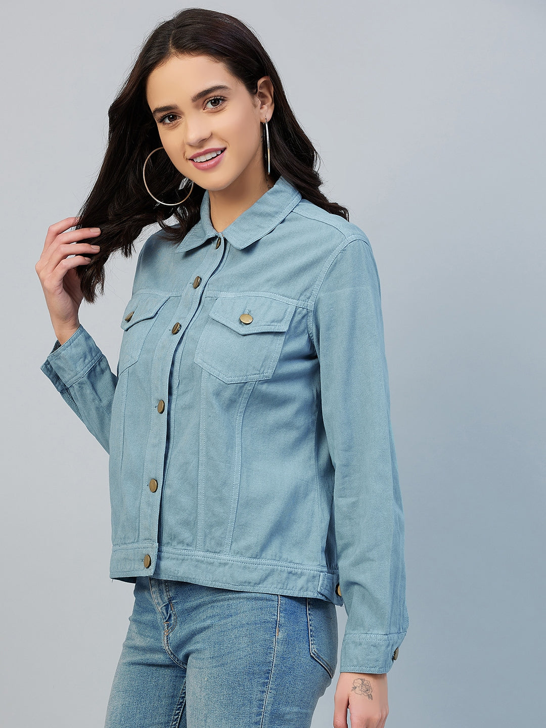 Women's Green Cotton Twill Jacket