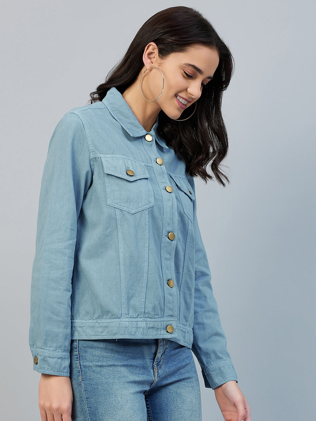 Women's Green Cotton Twill Jacket