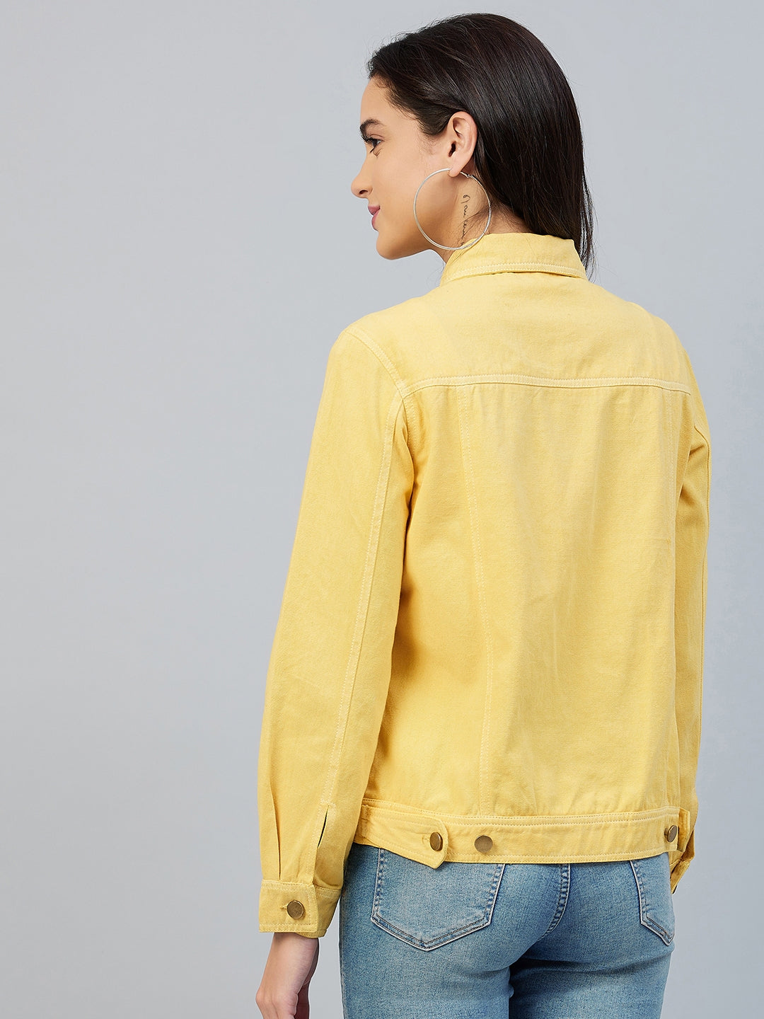 Women's Yellow Cotton Twill Jacket