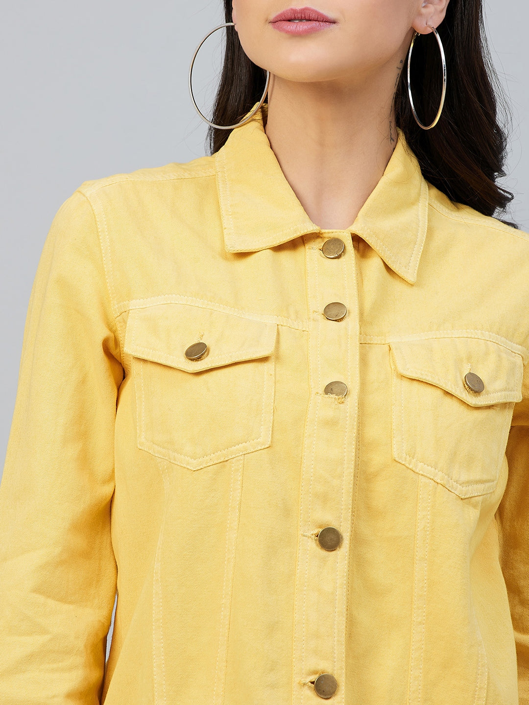 Women's Yellow Cotton Twill Jacket