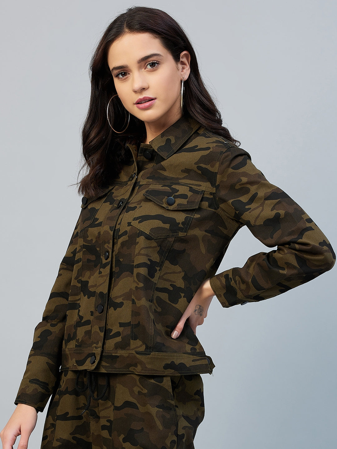 Women's Army Print Cotton Twill Jacket – Stylestone