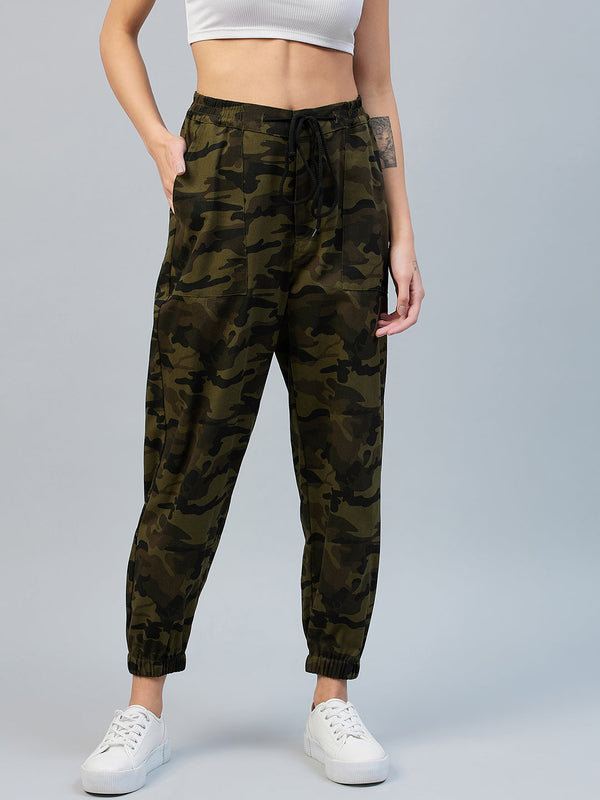 Women's Army Print Cotton Twill Jogger