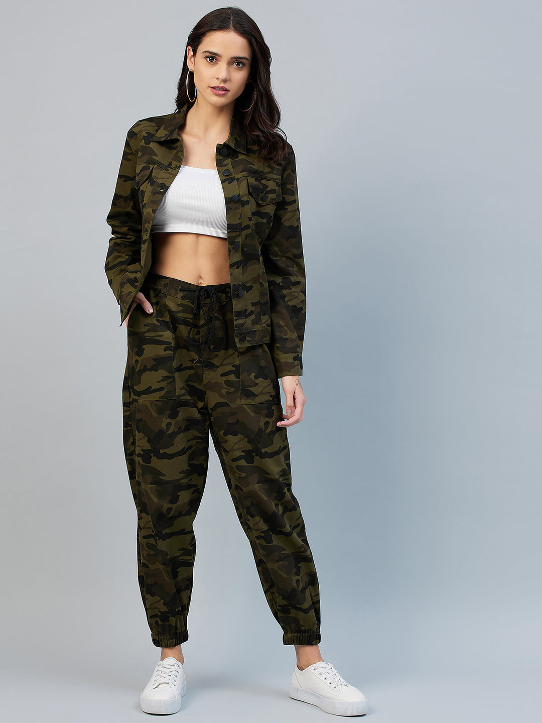 Women's Army Print Cotton Twill Jogger