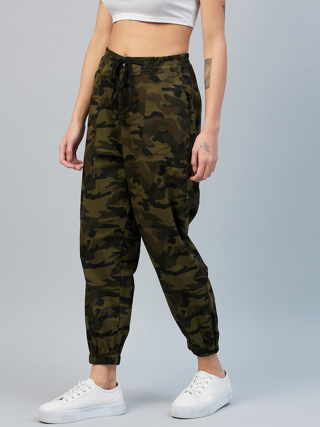 Women's Army Print Cotton Twill Jogger