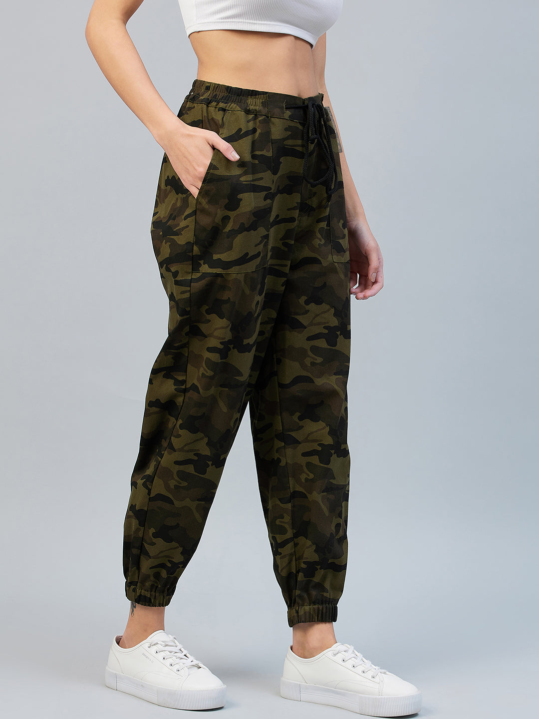 Women's Army Print Cotton Twill Jogger