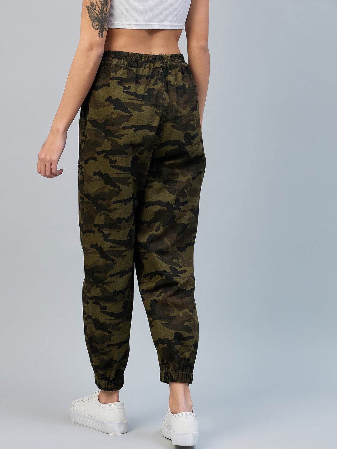 Women's Army Print Cotton Twill Jogger