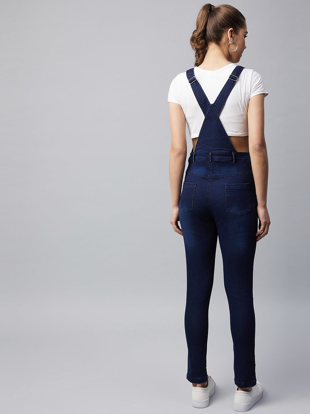 Women's Denim Lycra Dungaree (T Shirt not included)