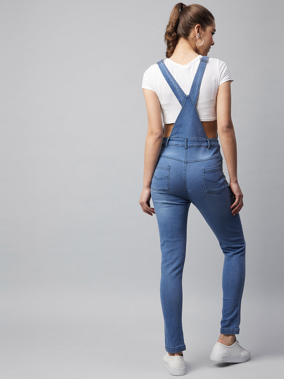 Women's Denim Lycra Dungaree (T Shirt not included)