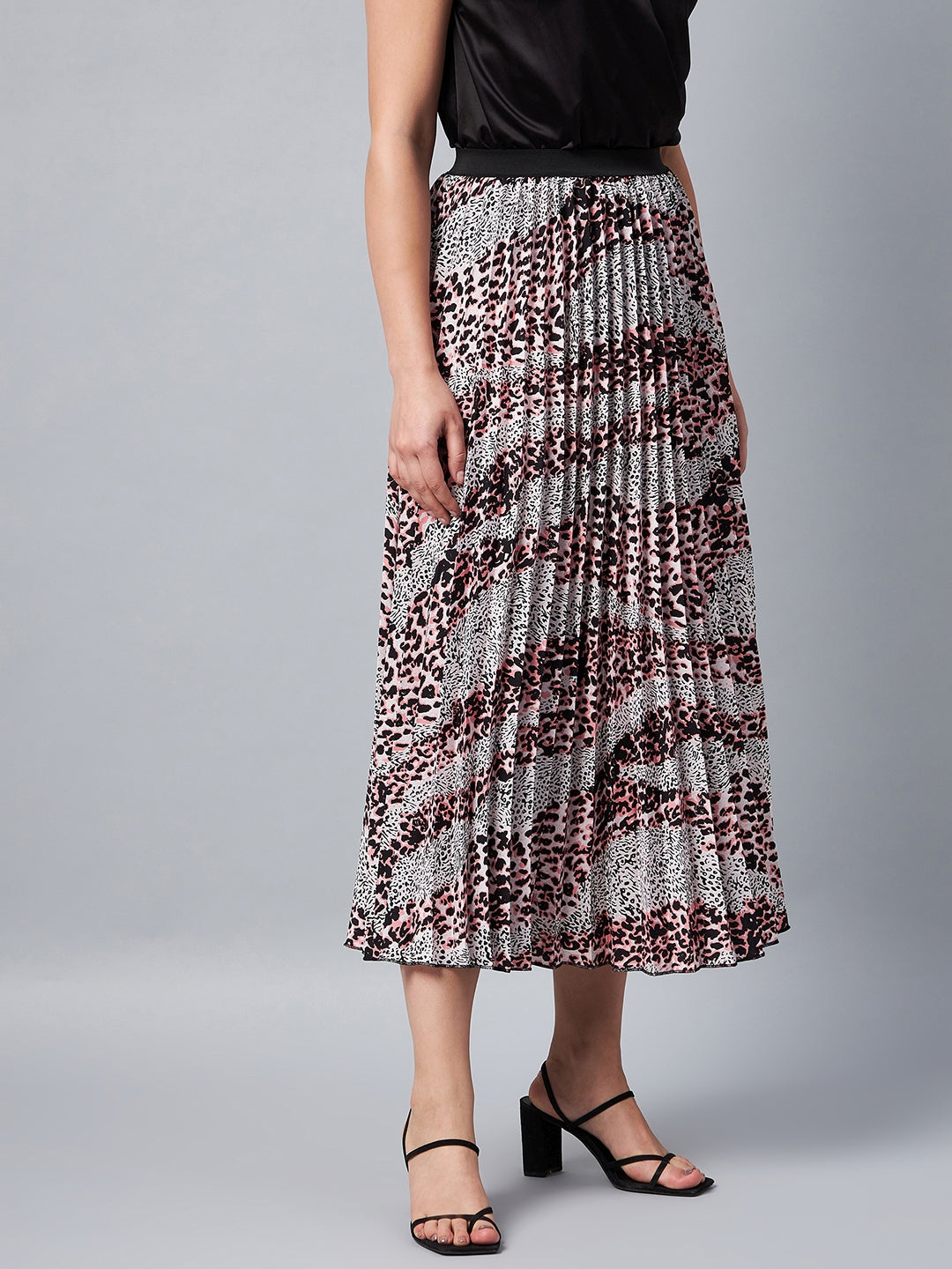 Women's Animal Print Pleated Skirt