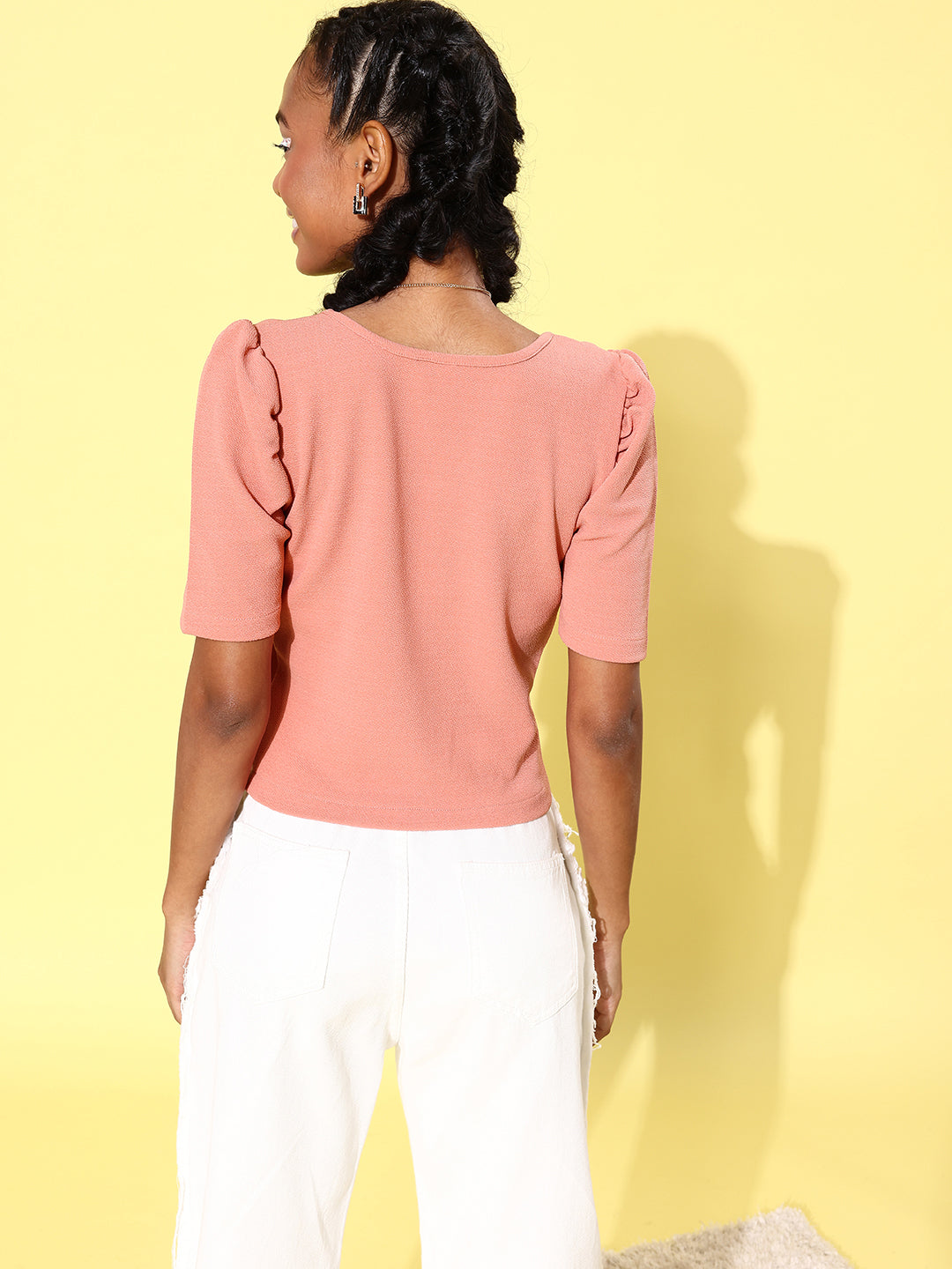 Women's Short Sleeve Tank Top- Pink