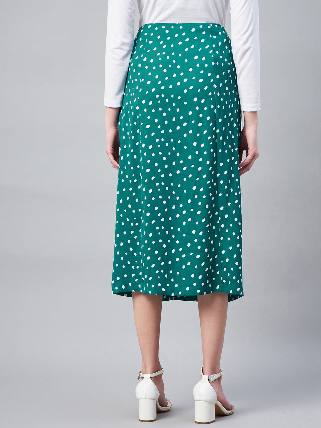 StyleStone Women's Floral Slit Midi Skirt- Yellow
